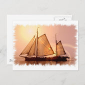 古い帆船はがき ポストカード (正面/裏面)