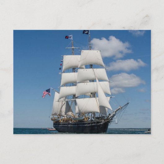 古い帆船はがき ポストカード (正面)