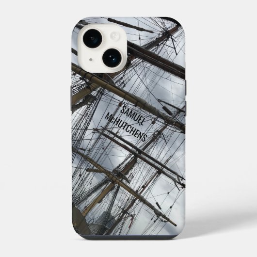 古い帆船リギング iPhoneケース (裏面)