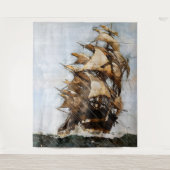 古い帆船 タペストリー (正面)