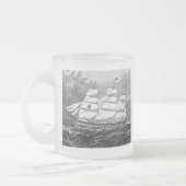 古い帆船 フロストグラスマグカップ (左)