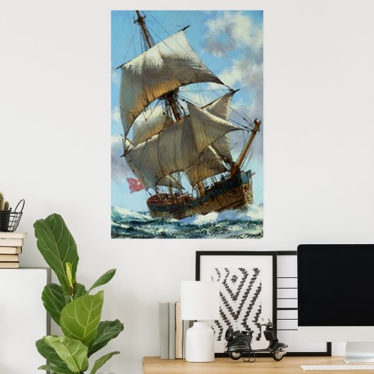 古い帆船 ポスター (ホームオフィス)