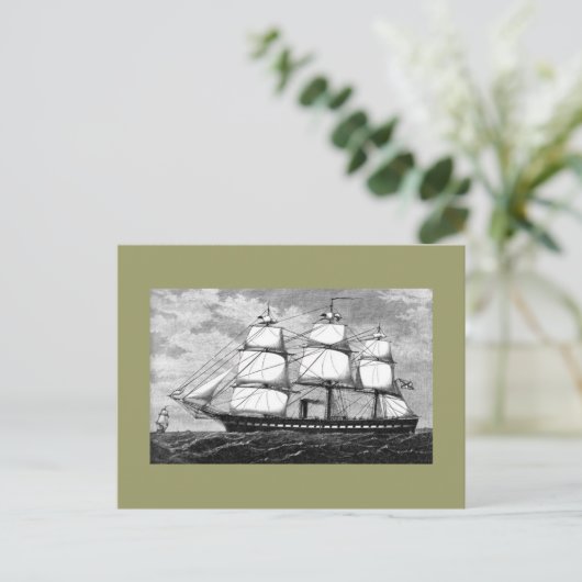 古い帆船 ポストカード (スタンド正面)