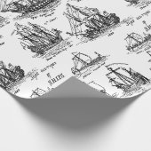 古い帆船 ラッピングペーパー (角)