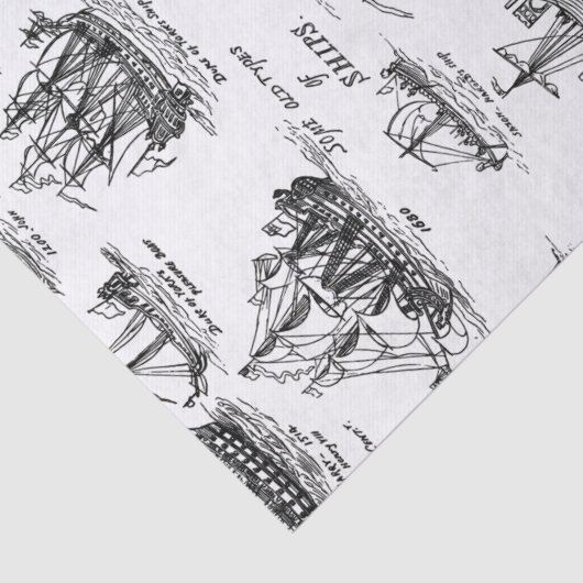 古い帆船 薄葉紙 (詳細)