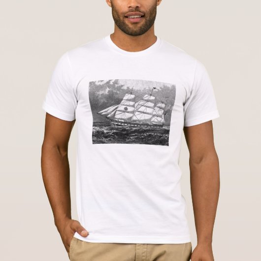 古い帆船 Tシャツ (正面)