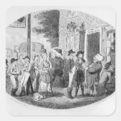 古い帽子の居酒屋の外で スクエアシール (正面)