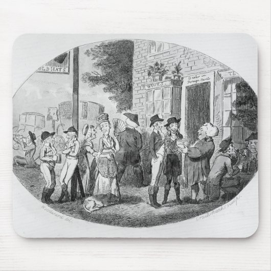 古い帽子の居酒屋の外 マウスパッド (正面)