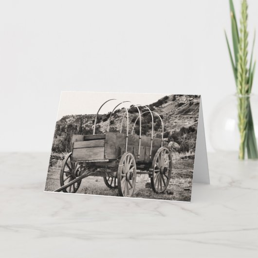 古い幌馬車 カード (正面)