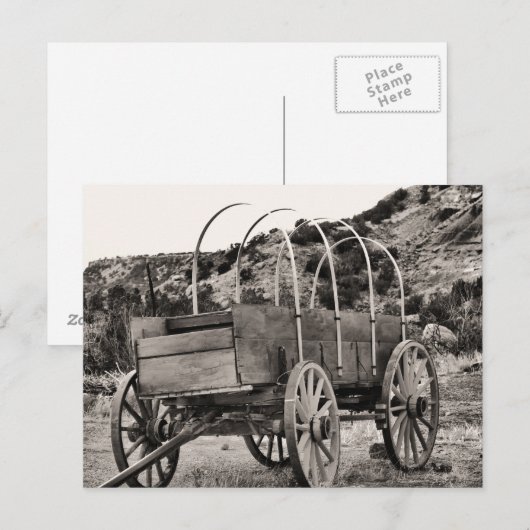 古い幌馬車 ポストカード (正面/裏面)