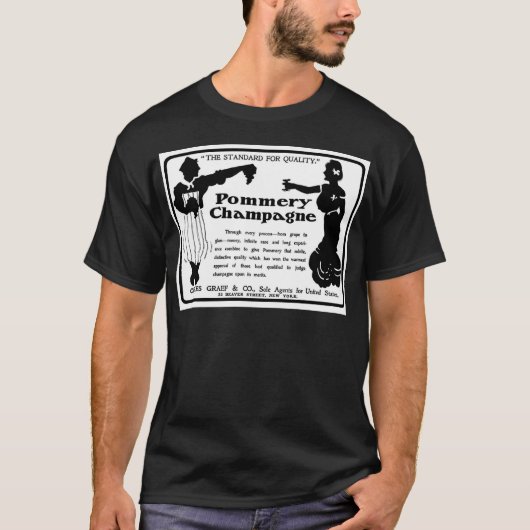 古い広告Pommeryシャンペン Tシャツ (正面)