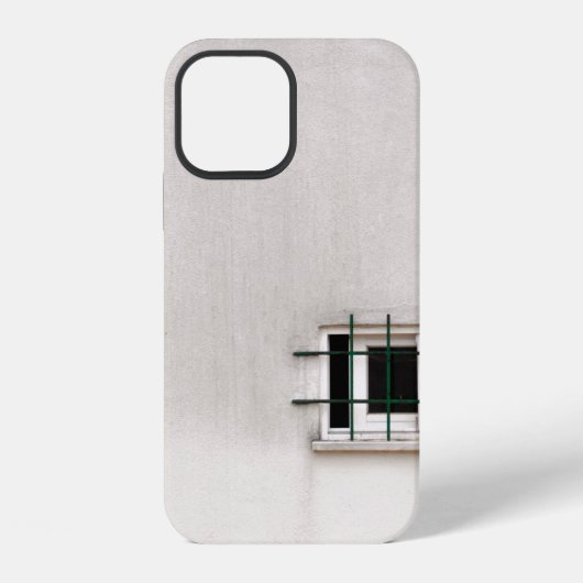 古い建物の窓の建築 iPhoneケース (裏面)