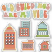 古い建物は私の好きであり、歴史的保存 シール (正面)
