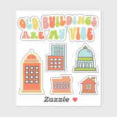 古い建物は私の好きであり、歴史的保存 シール (シート)