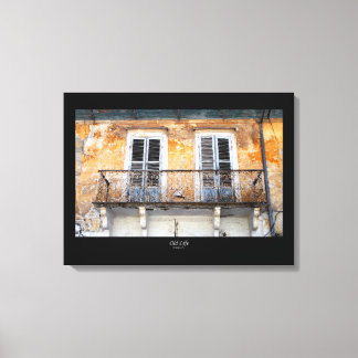 古い建物バルコニー，リマソル，キプロスキャンバス キャンバスプリント