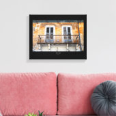 古い建物バルコニー、Limassol、キプロスのポスター キャンバスプリント (インサイチュ (リビング))