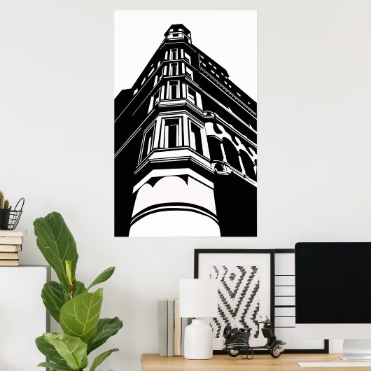 古い建物 ポスター (ホームオフィス)