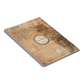 古い引き裂かれたヴィンテージ新聞モノグラム ノートブック (右側)