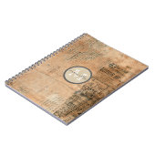 古い引き裂かれたヴィンテージ新聞モノグラム ノートブック (左側)