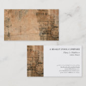 古い引き裂かれたヴィンテージ新聞1 名刺 (正面/裏面)