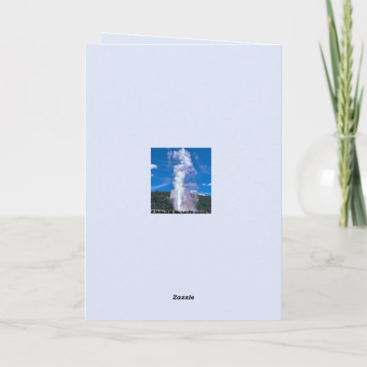 古い忠実なイエローストーンパークのメッセージをパーソナライズ カード (裏面)