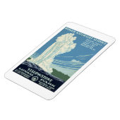 古い忠実なイエローストーン·パーク·ヴィンテージのポスター マグネット (左側)