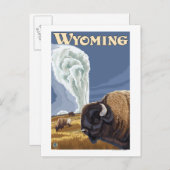 古い忠実なヴィンテージ旅行ポスターのバッファロー ポストカード (正面/裏面)