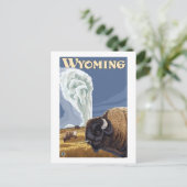 古い忠実なヴィンテージ旅行ポスターのバッファロー ポストカード (スタンド正面)