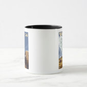 古い忠実なヴィンテージ旅行ポスターのバッファロー マグカップ (中央)