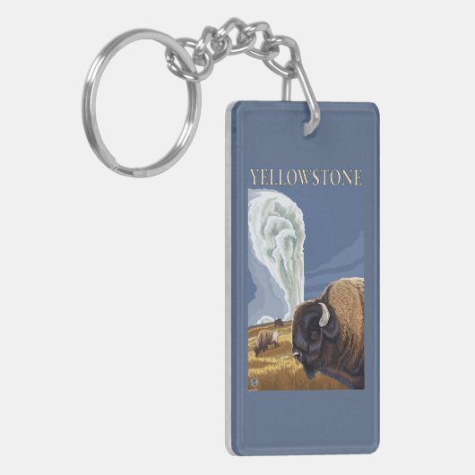 古い忠実のYellowstoneBison キーホルダー (正面左)