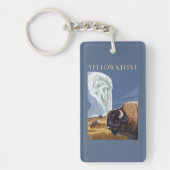 古い忠実のYellowstoneBison キーホルダー (正面)