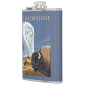 古い忠実のYellowstoneBison フラスク (左)