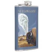 古い忠実のYellowstoneBison フラスク (右)