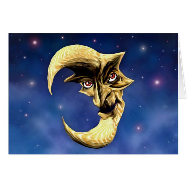 古い悪魔の月カード (正面横)