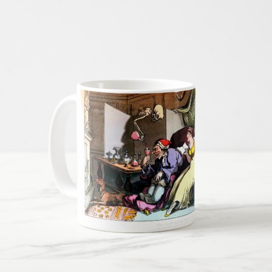 古い愚か者が飲んだら彼のワインのマグを持っていれば コーヒーマグカップ (正面左)