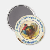 古い感謝祭ファッションドのラウンドマグネット マグネット (正面/裏面)