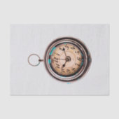 古い懐中時計のイメージを持つティッシュペーパー 薄葉紙 (正面)