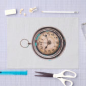 古い懐中時計のイメージを持つティッシュペーパー 薄葉紙 (クラフト)