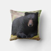 古い成長のログに黒いクマ クッション (裏面)