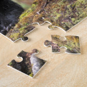 古い成長のログに黒いクマ ジグソーパズル (側面)