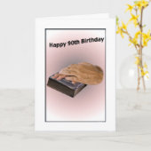 古い手と聖書を持つ90誕生日のカード カード (黄色い花)