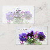 古い手書きのお母さんのパンジーそしてロベリア コーリングカード (正面/裏面)