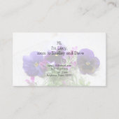 古い手書きのお母さんのパンジーそしてロベリア コーリングカード (正面)