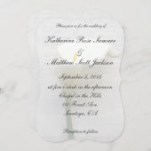 古い手書きのユリ 招待状 (正面/裏面)