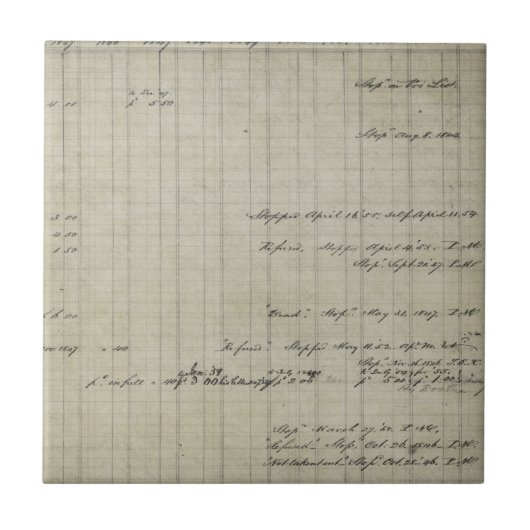 古い手書きの元帳 タイル (正面)