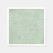 古い手書きラブレターの色あせたアンティークスクリプト スタンダードカクテルナプキン (正面)