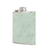 古い手書きラブレターの色あせたアンティークスクリプト フラスク (左)