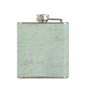 古い手書きラブレターの色あせたアンティークスクリプト フラスク (裏面)