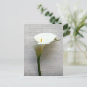 古い手書き葉書にユリを貼る ポストカード (スタンド正面)