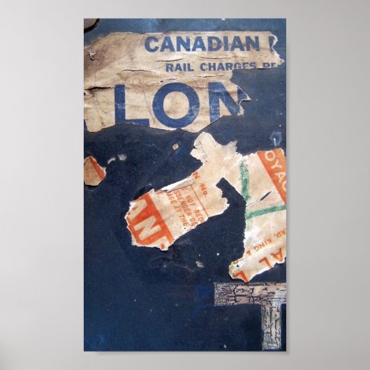 古い手荷物のシール ポスター (正面)